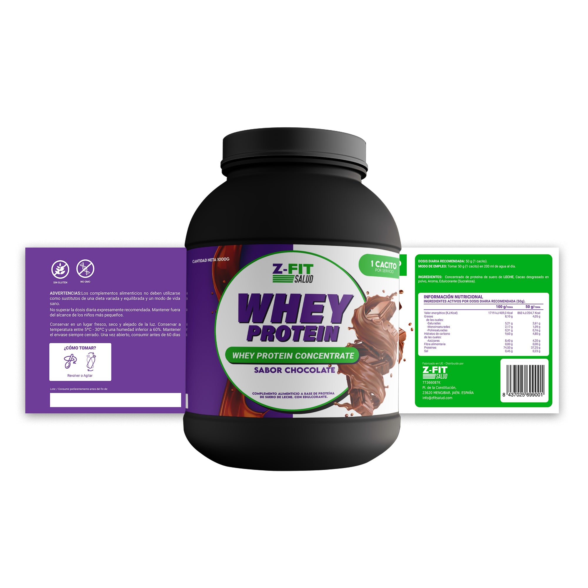 Proteína Sabor Chocolate Z-Fitsalud 1KG