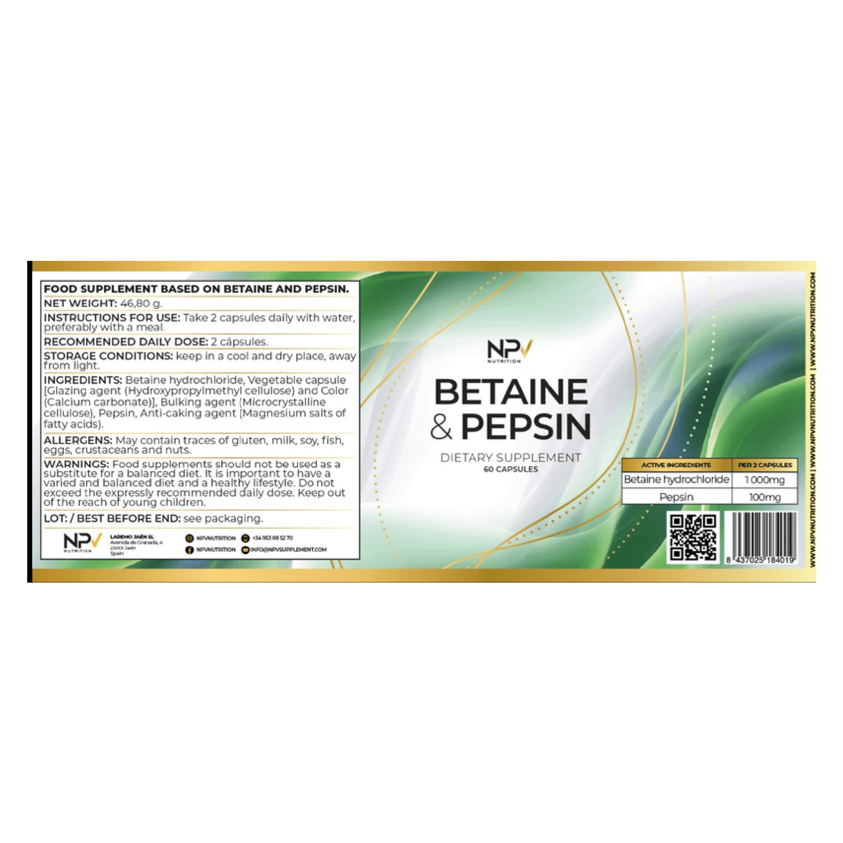 Betaina y Pepsina NPV