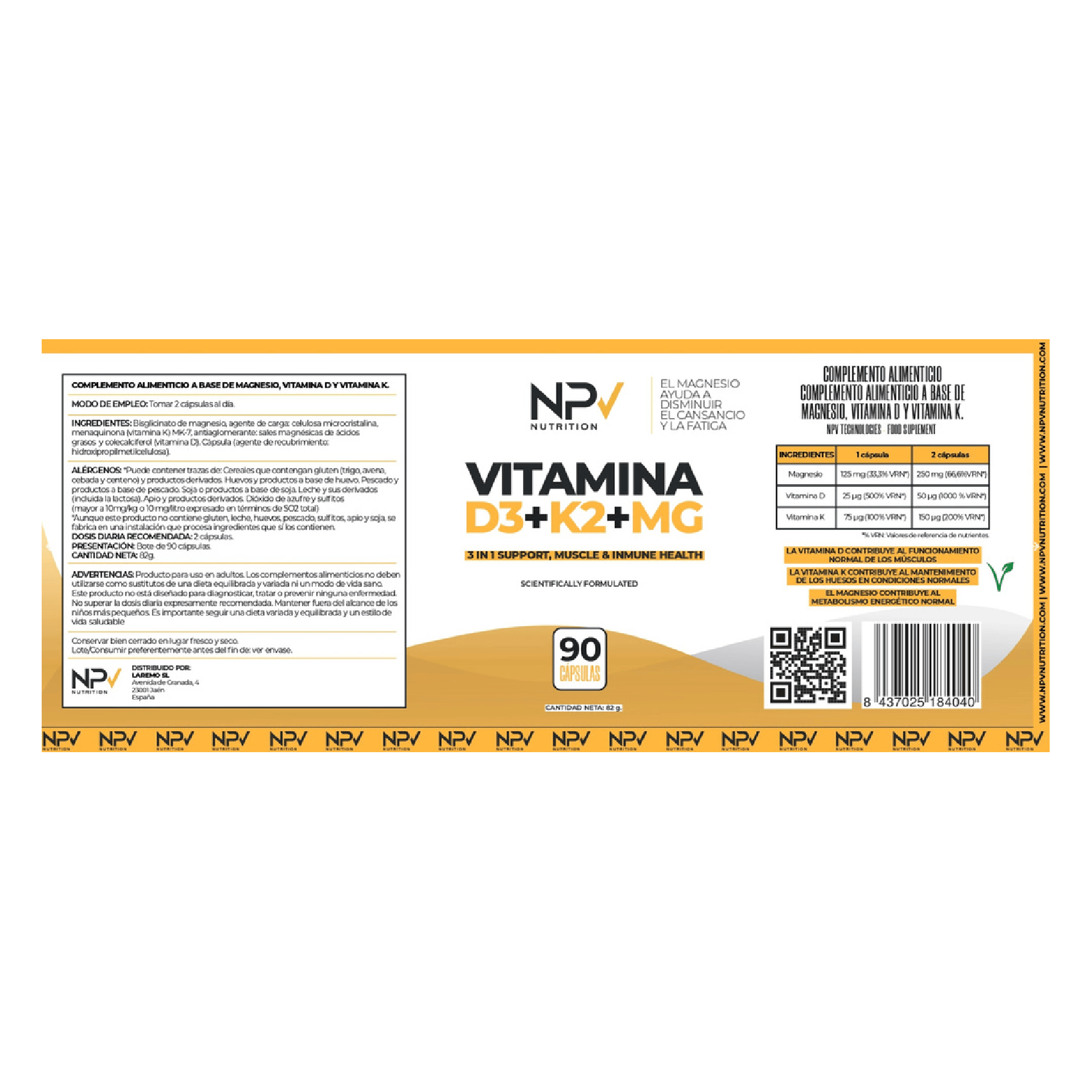 Vitamina D3+K2+Magnesio NPV